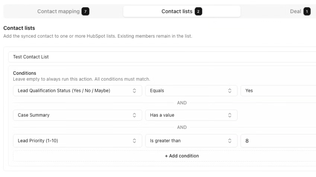 Kontaktliste synchronisieren – HubSpot